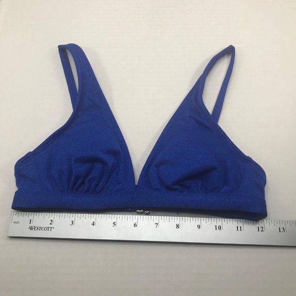 Xhilaration Junior's Size Small 0-2 Metallic Thread Bralette Bikini Top Blue New - Picture 9 of 14